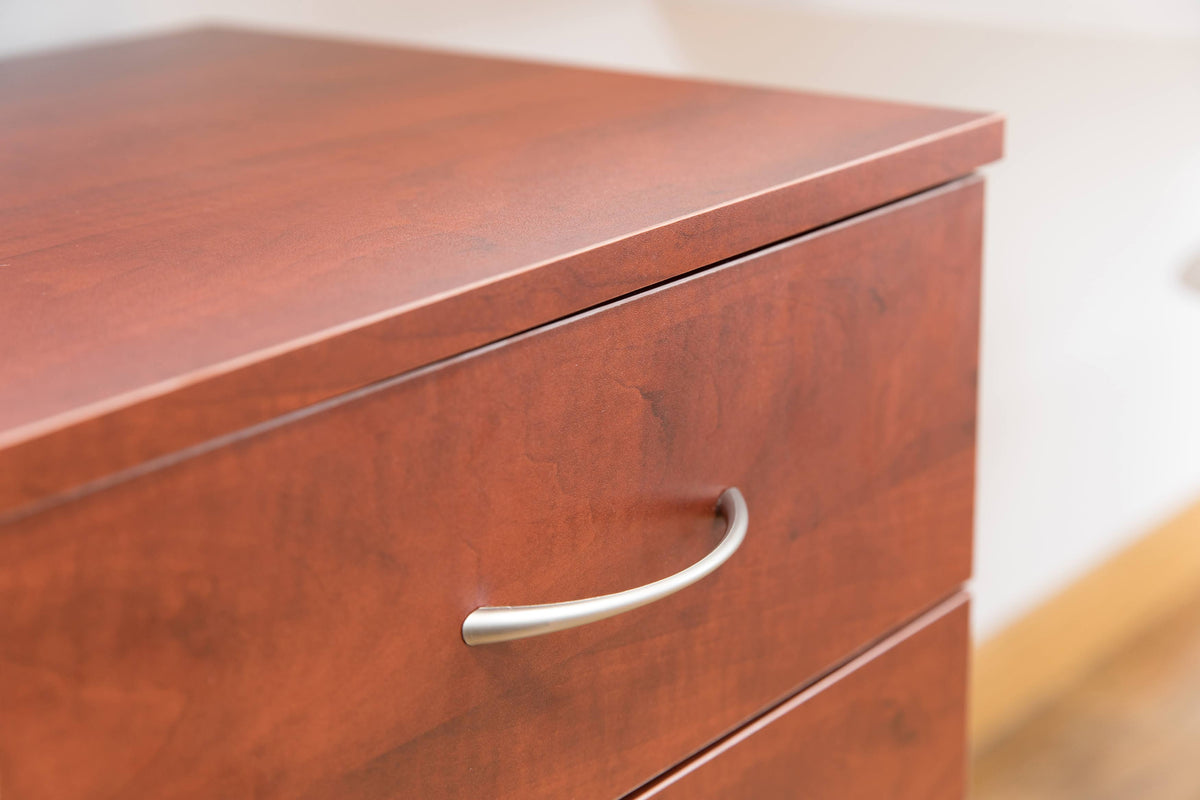 Cherry 3 Drawer File Cabinet with Rolling Casters N2805