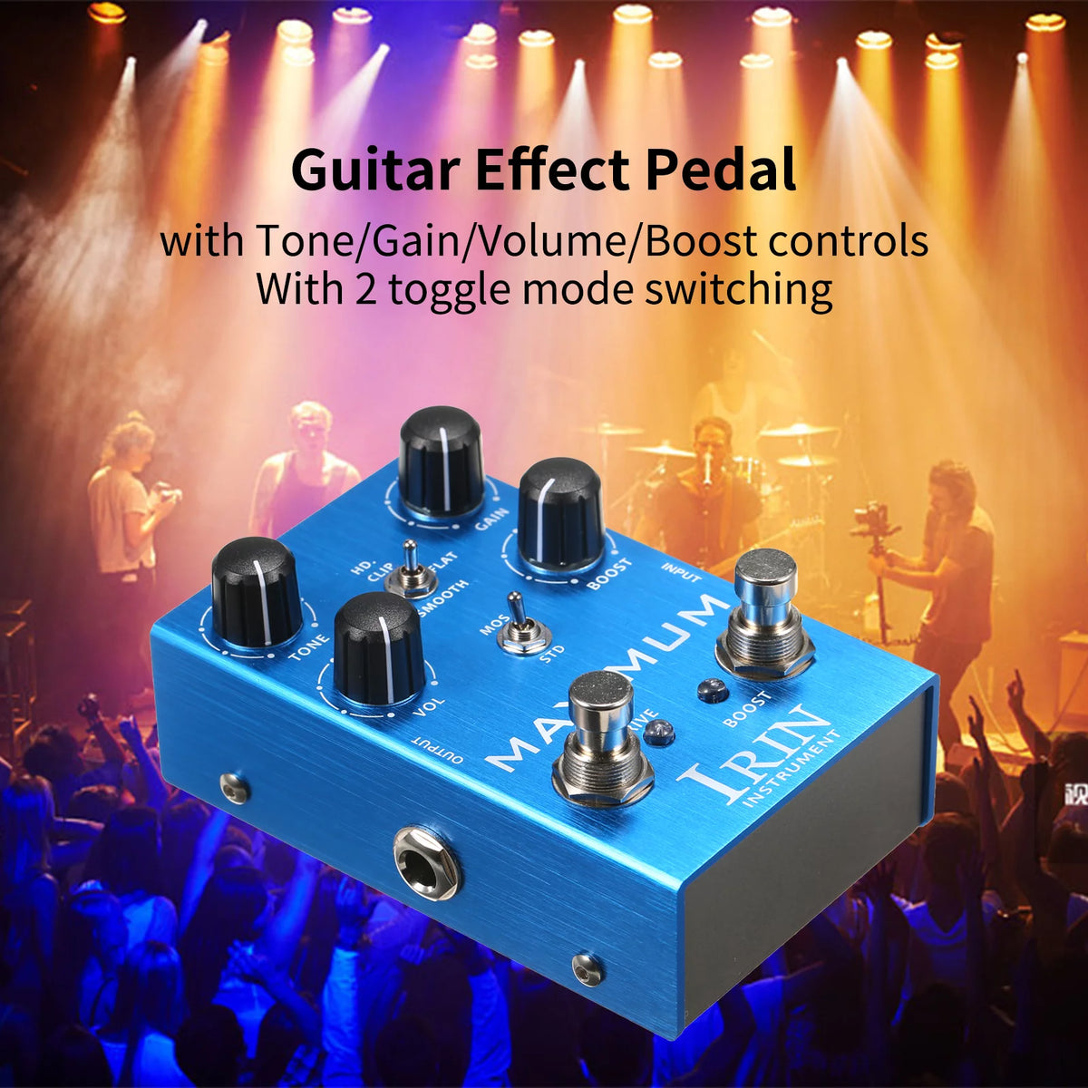 Overdrive Guitar Effect Pedal with Toggle Mode Switch W7256