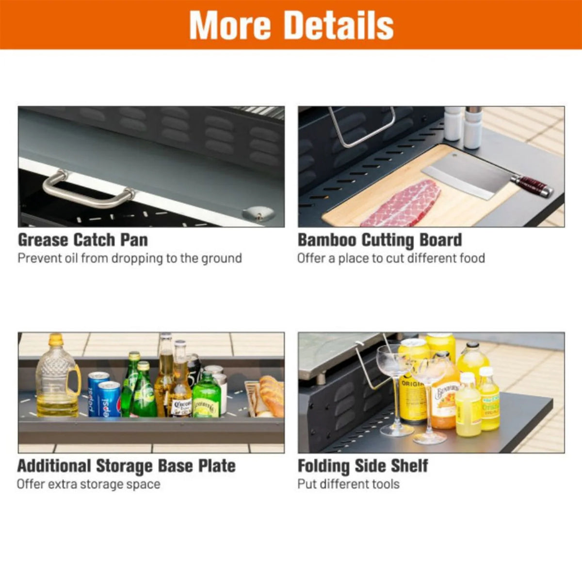 4 Burner Foldable Propane Gas Grill B177643