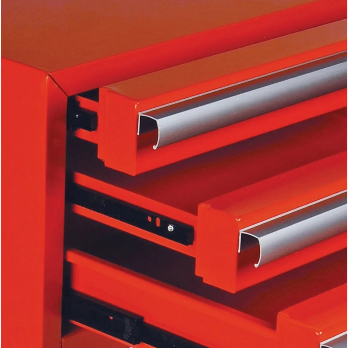 Red Compact Fridge with Built-in Tool Storage E454206
