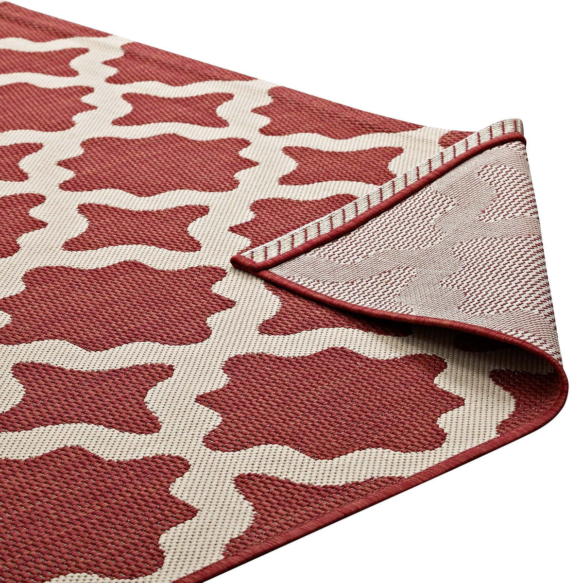 Multi Red Moroccan Style Fabric Area Rug K607772