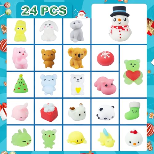 24 Pcs Squishies Fidget Advent Calendar Z620914