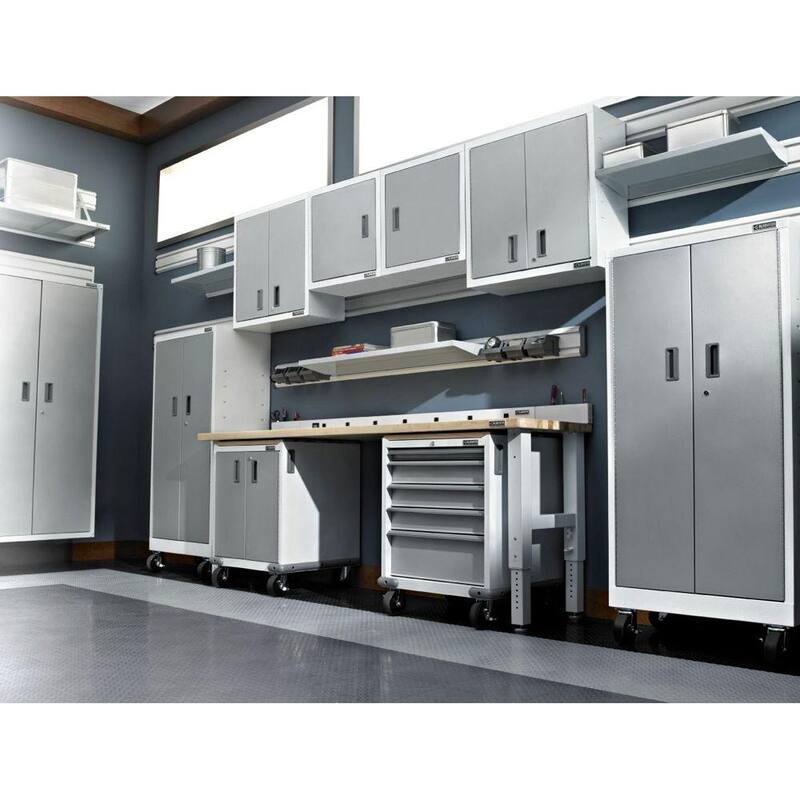 Steel Freestanding Garage Cabinet in Gray Slate O60006