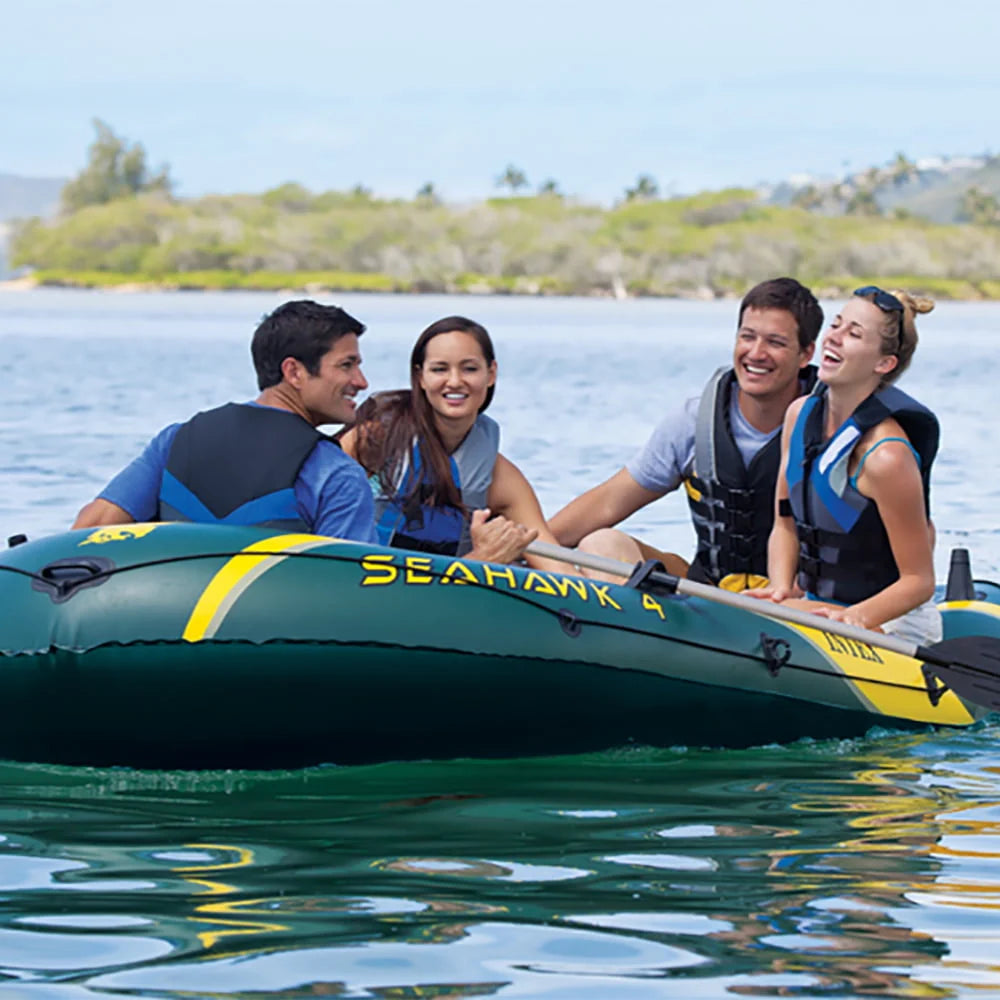 Inflatable 4 Person Boat Raft Set with Oars & Pump T4570
