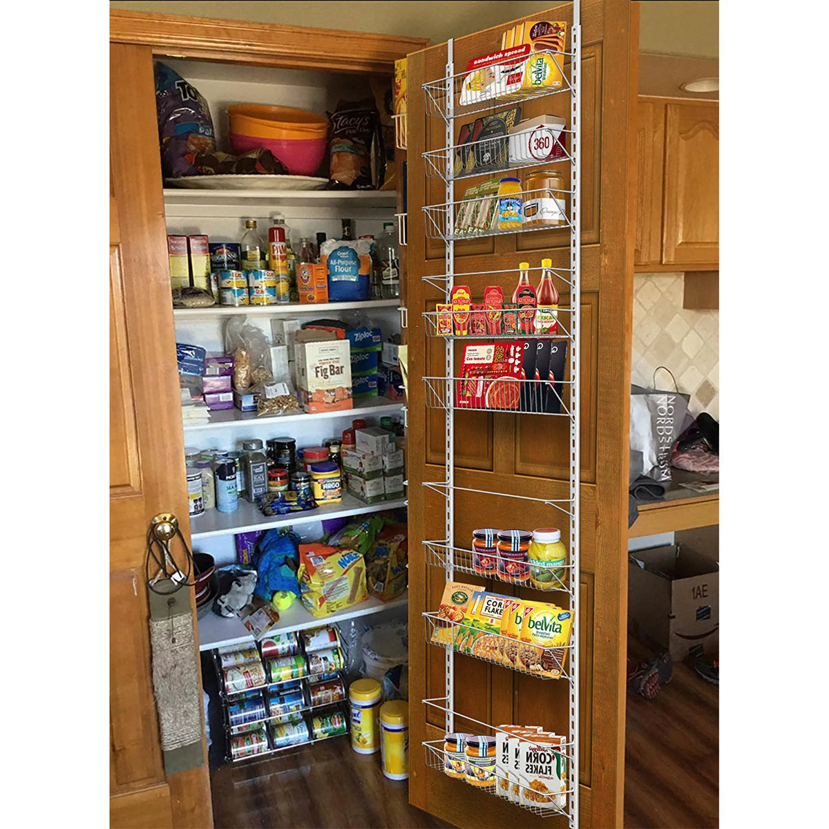 Over-the-Door White Metal Kitchen Spice Shelves T501652