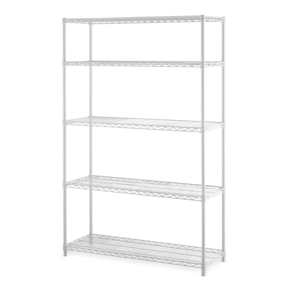 5 Tier Heavy Duty Wire Shelf Unit White 3000 lbs G6230