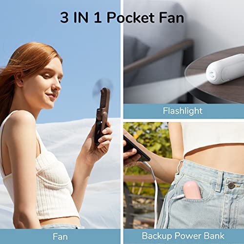 Handheld Mini Fan 3 IN 1 USB Rechargeable Pocket Fan Pink D464788