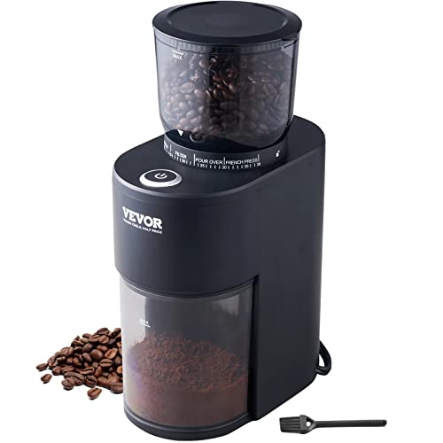 Silver Electric Conical Burr Coffee Grinder with 51 Grind Settings, 9.7 oz Y555251