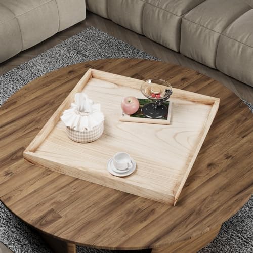 Large Square Rustic Wood Serving Tray 24 x 24 H788946