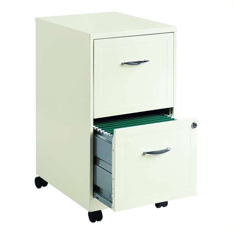Black 4 Drawer and White Mobile File Cabinet T46575