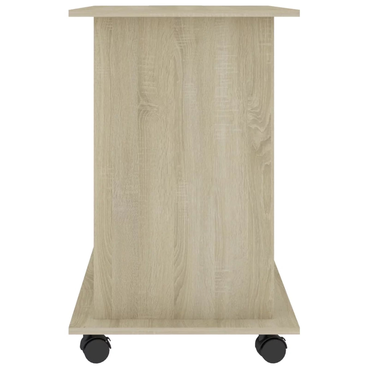 White and Sonoma Oak Computer Desk with Keyboard Tray B6755