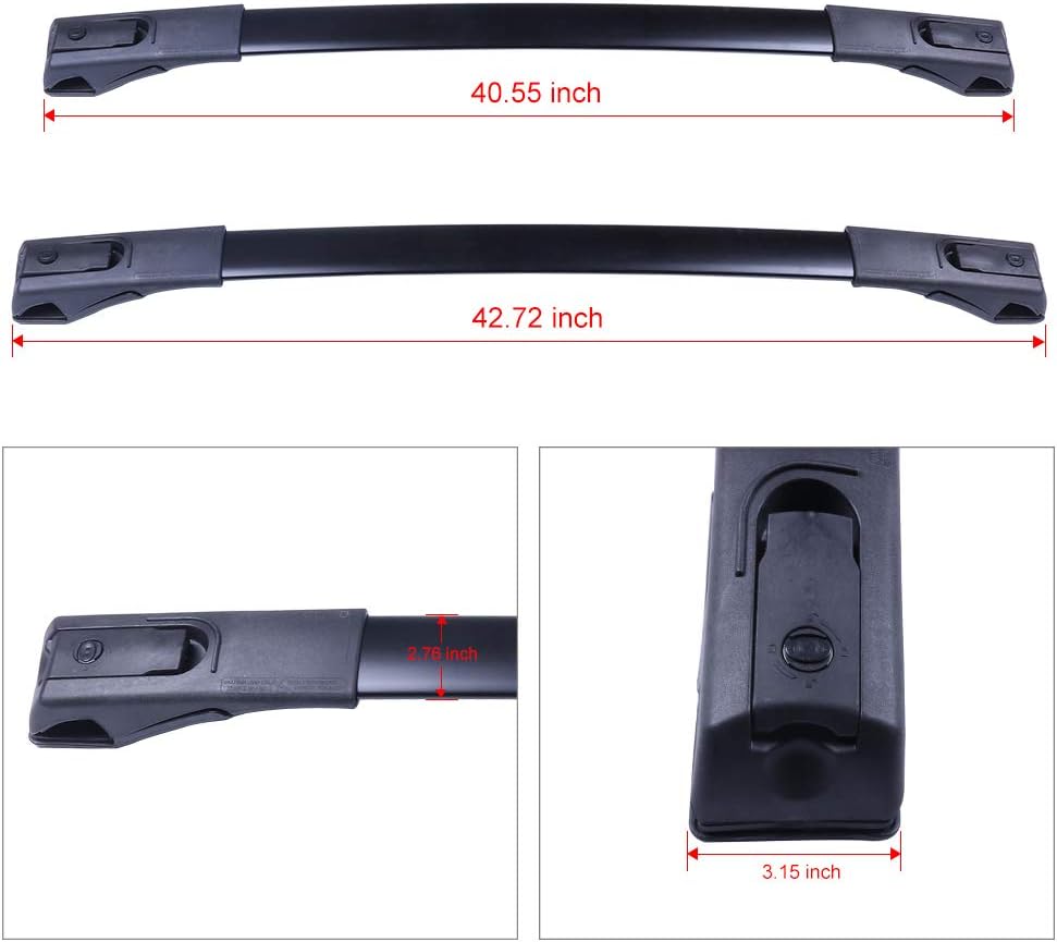 Roof Rack Cross Bars Cargo Bars Black Pack of 2 D191