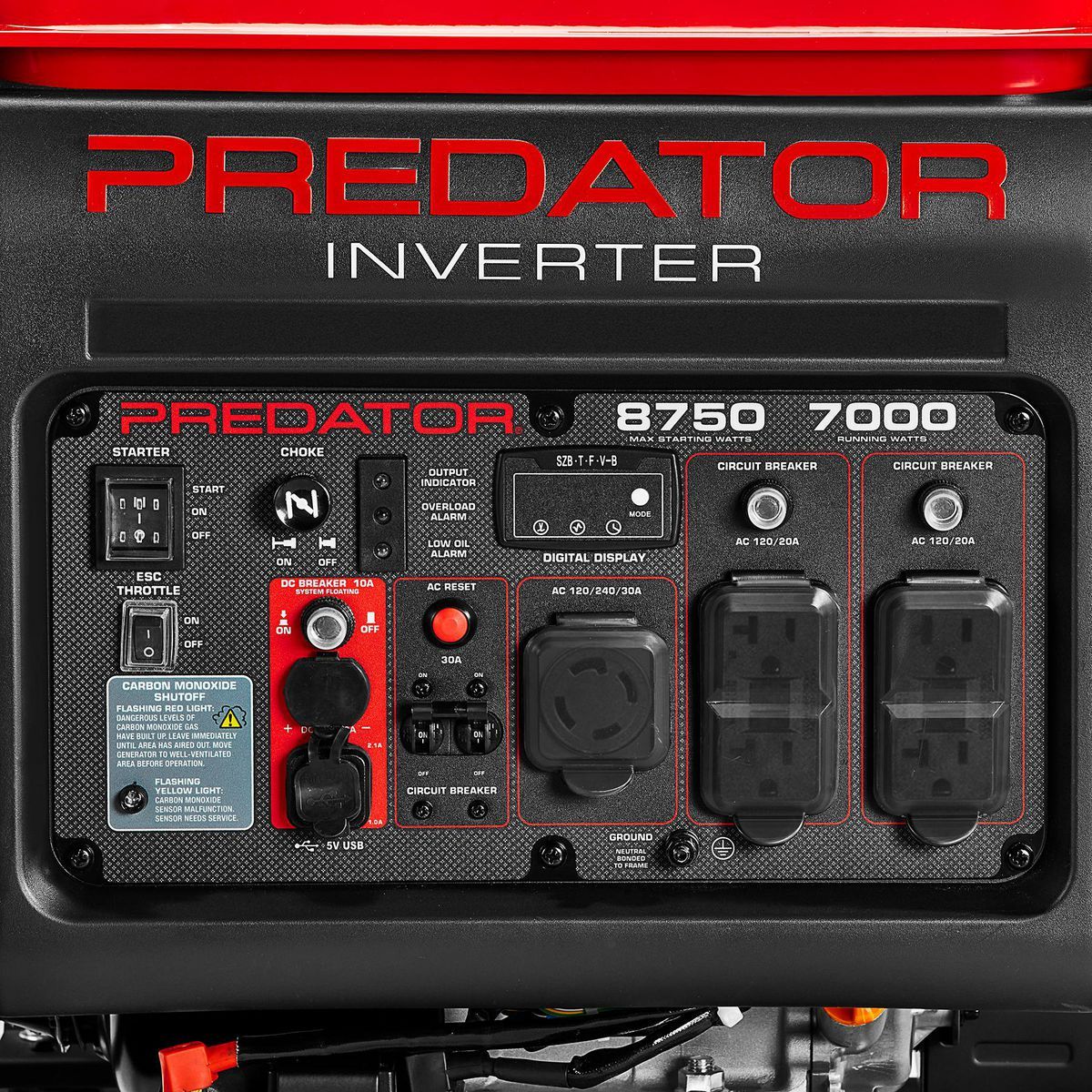 8750 Watt Open-Frame Inverter Generator Y606