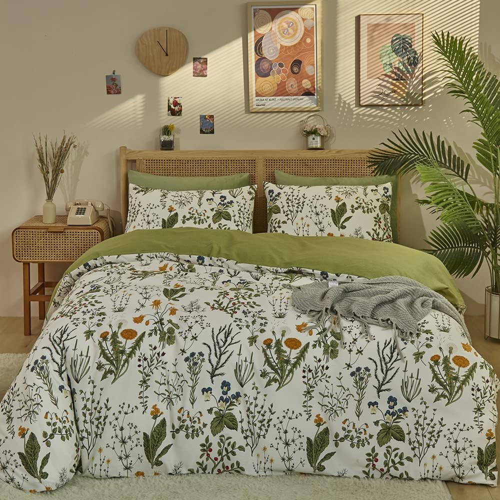 Yellow Floral 3Pcs Queen Comforter Set H735699