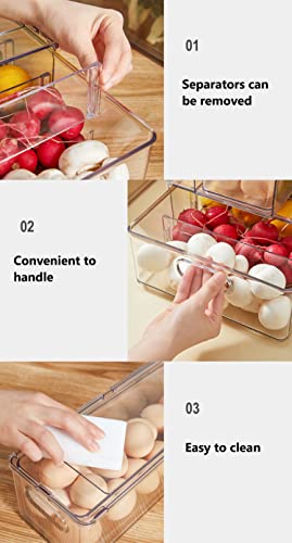4pack Stackable Refrigerator Organizer Bins with Pull-Out Drawer S412