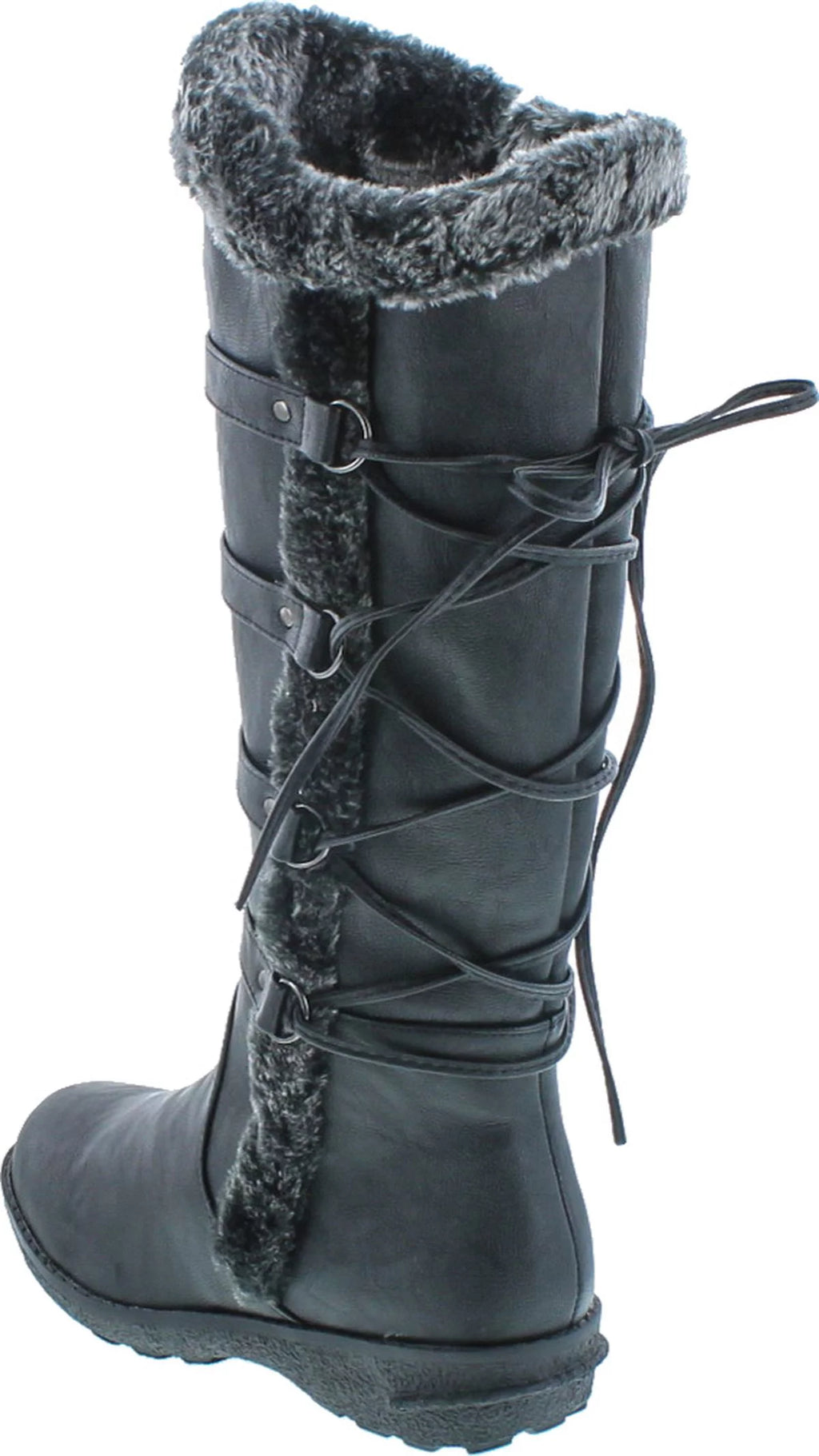 Womens Back Lace Up Knee High Boots Y462