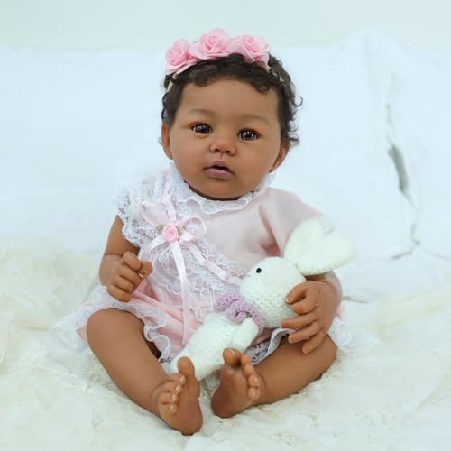 18-Inch Realistic Lifelike African American Handmade Doll S383