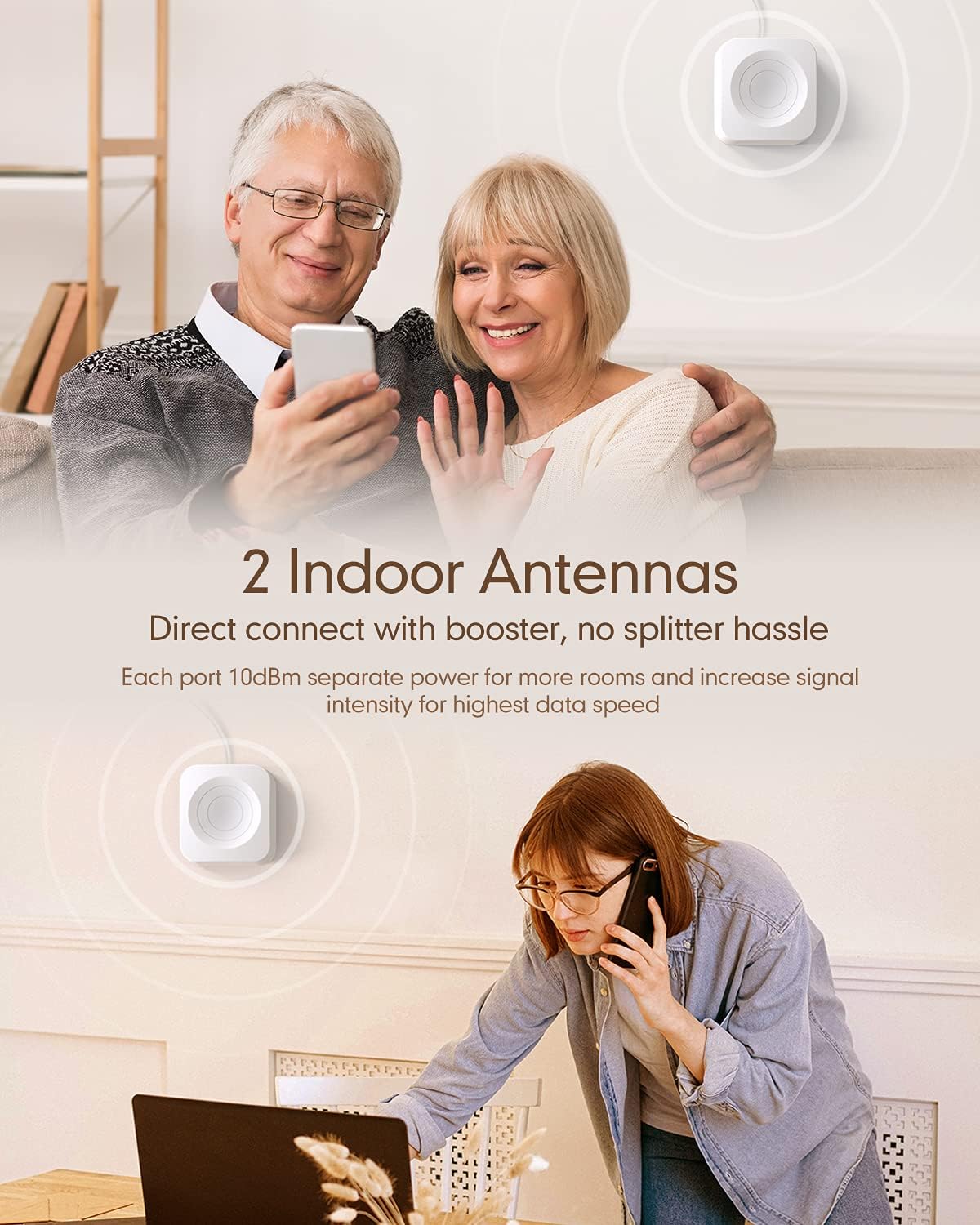 Cell Phone Booster for Home with 2 Indoor Antennas L523100