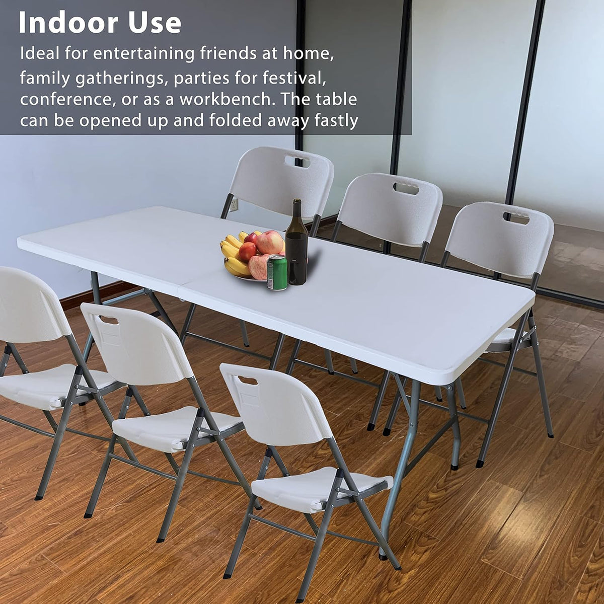 4 ft Adjustable Folding Plastic Table L1771