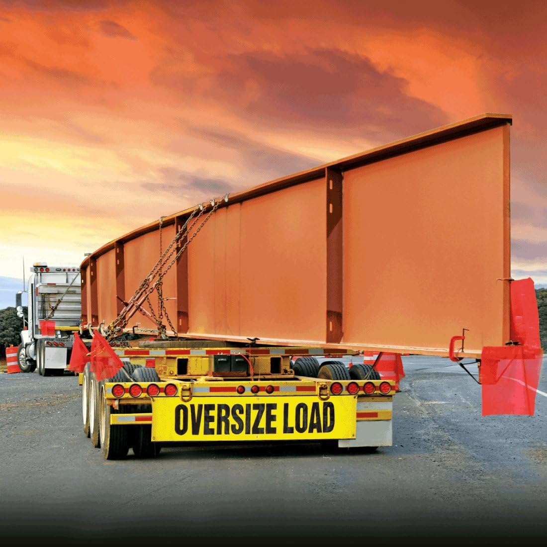 Oversize Load Banner, 4 Magnets, 4 Red Flags, Vented Storage Bag P3933