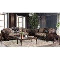 Brown Faux Leather 2-Piece Sofa Set C61204