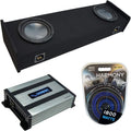 Compatible with Ford F-150 Super Cab Truck 1997-1999 Amplifier and Dual 12 Sub Box Enclosure K6026