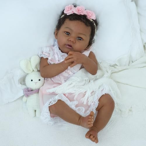 18-Inch Realistic Lifelike African American Handmade Doll S383