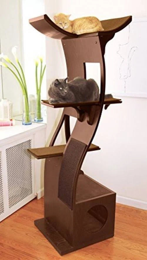 Mahogany Cat Tower F35259