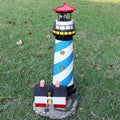 18" Solar Lighthouse with Rotating Beacon, Waterproof Outdoor Garden Decor (Black) X325