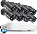 5MP 2K 8 Channel CCTV DVR 2TB 8 Weatherproof Bullet Cameras Home Security Camera System Z706