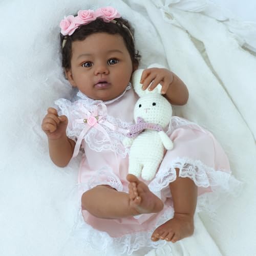 18-Inch Realistic Lifelike African American Handmade Doll S383