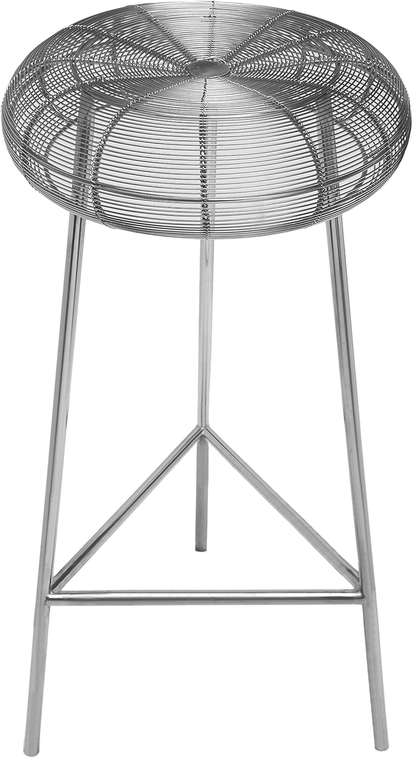 Silver Counter Height Metal Stool O3443