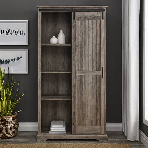 68" Sliding Door Storage Cabinet - Grey Wash Z3662