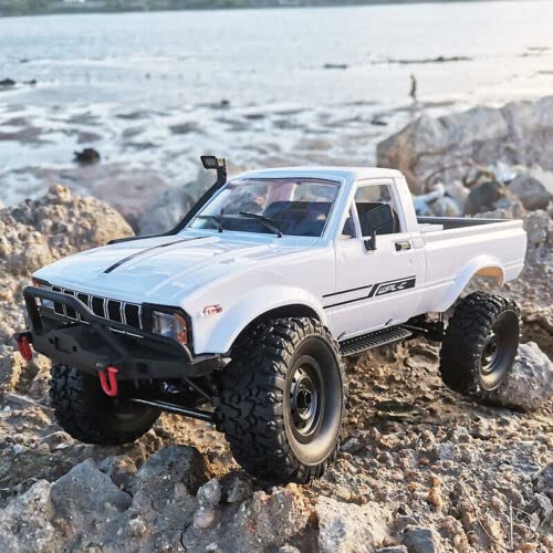 RC Crawler 4x4 Remote Control Rock Crawler Pickup Truck with Led Light, 2.4 Ghz 1/16 Scale All Terrain Car Brushed RTR U245601