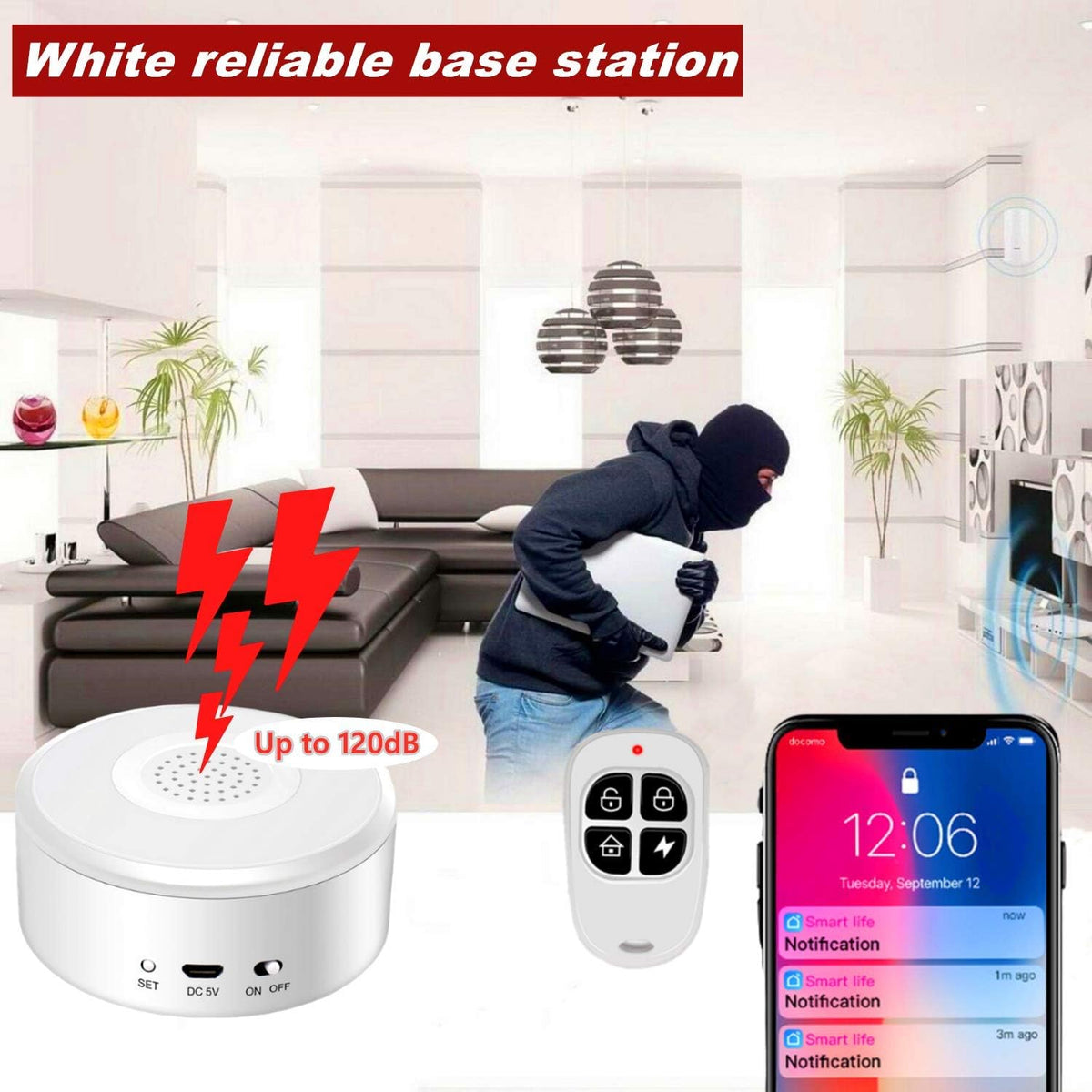 WiFi Alarm System 9 Pieces-Kit Wireless X579