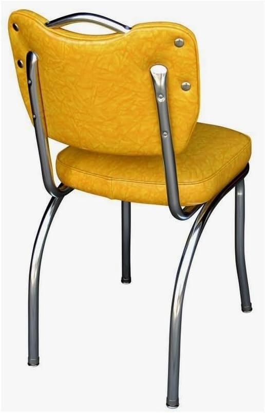 Cracked Ice Yellow Diner Chair with Channel Back I34159