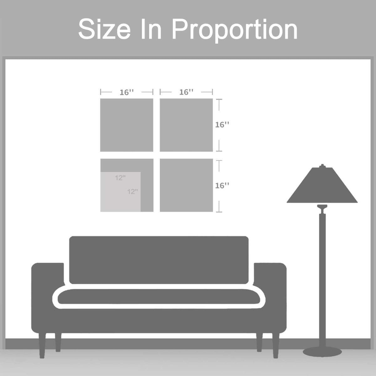 Canvas Wall Art 12W x 12H 4 PCS E5669