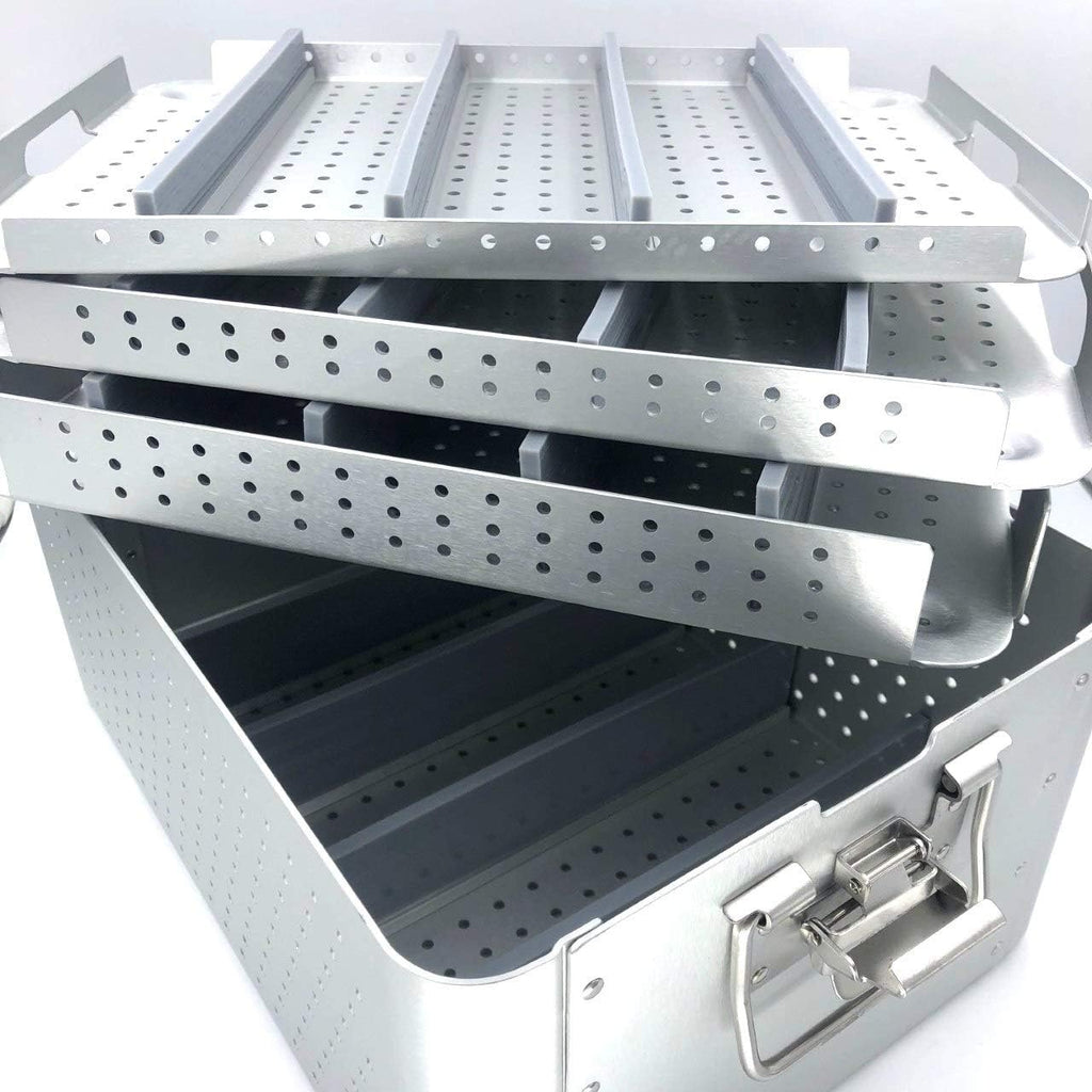 Aluminium Alloy Sterilization Tray Case with 3 Inner Trays D408889