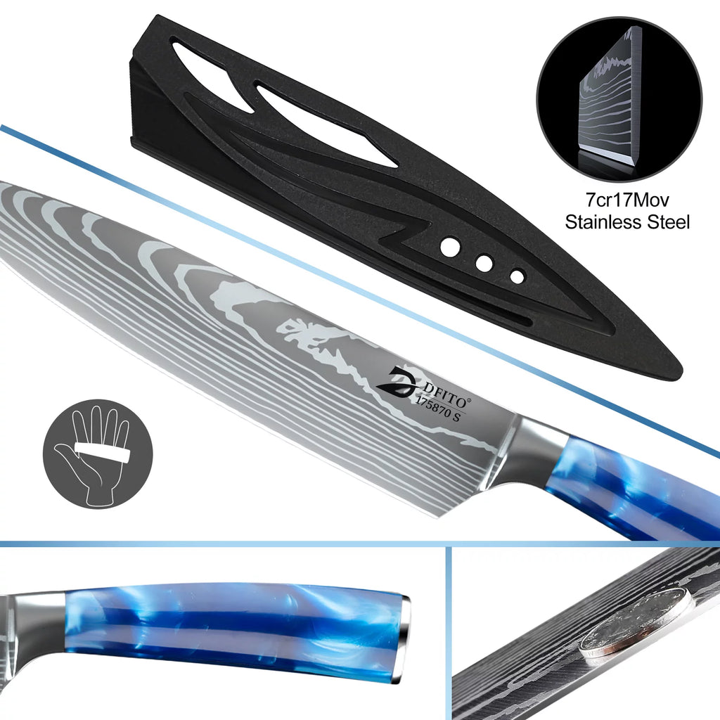 8 Pcs Stainless Steel Kitchen Knife Set J83957