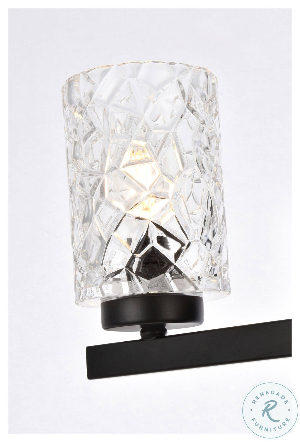 Black 4 Lights Bath Sconce with Clear Shade A90972