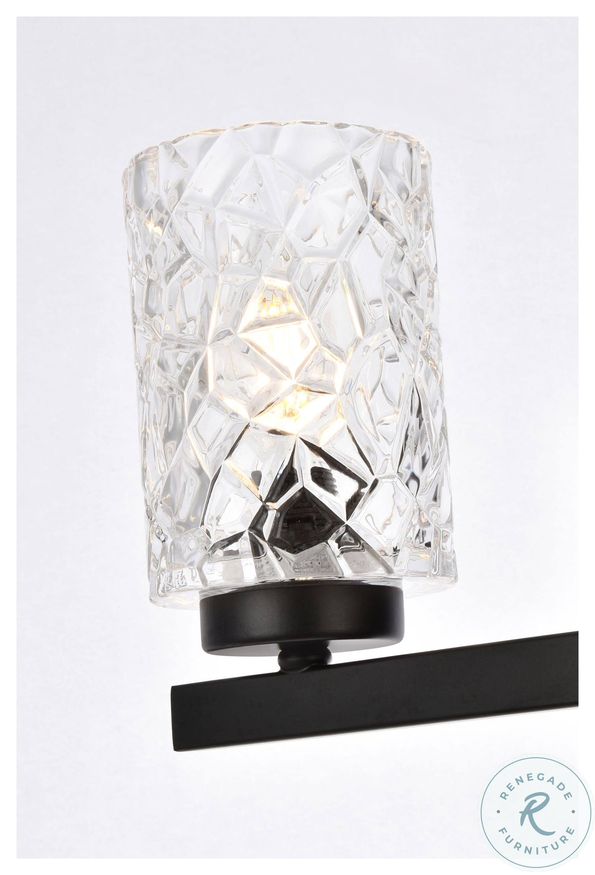 Black 4 Lights Bath Sconce with Clear Shade A90972