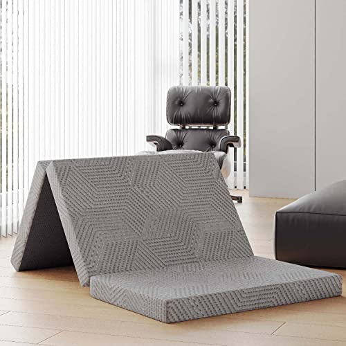 Twin XL 4 Inch Trifold Memory Foam Mattress with Washable Cover F7270