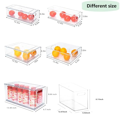 4pack Stackable Refrigerator Organizer Bins with Pull-Out Drawer S412