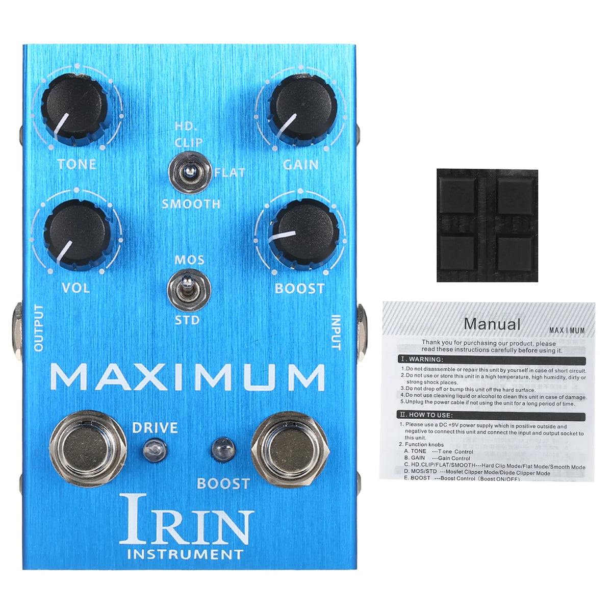 Overdrive Guitar Effect Pedal with Toggle Mode Switch W7256