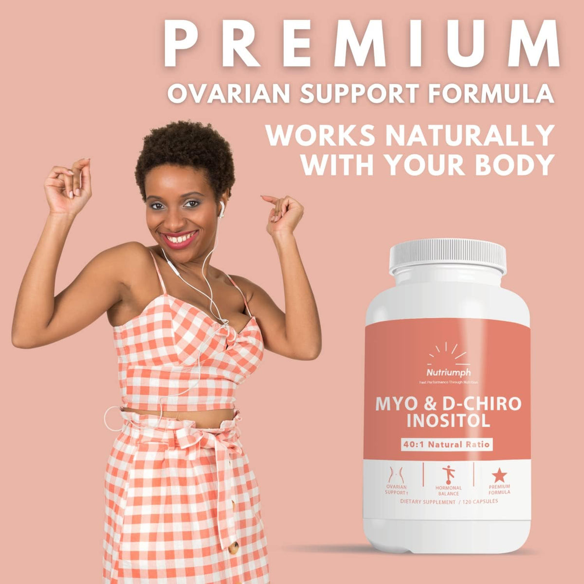 120 Capsules Myo Inositol and D Chiro Inositol Supplement S858