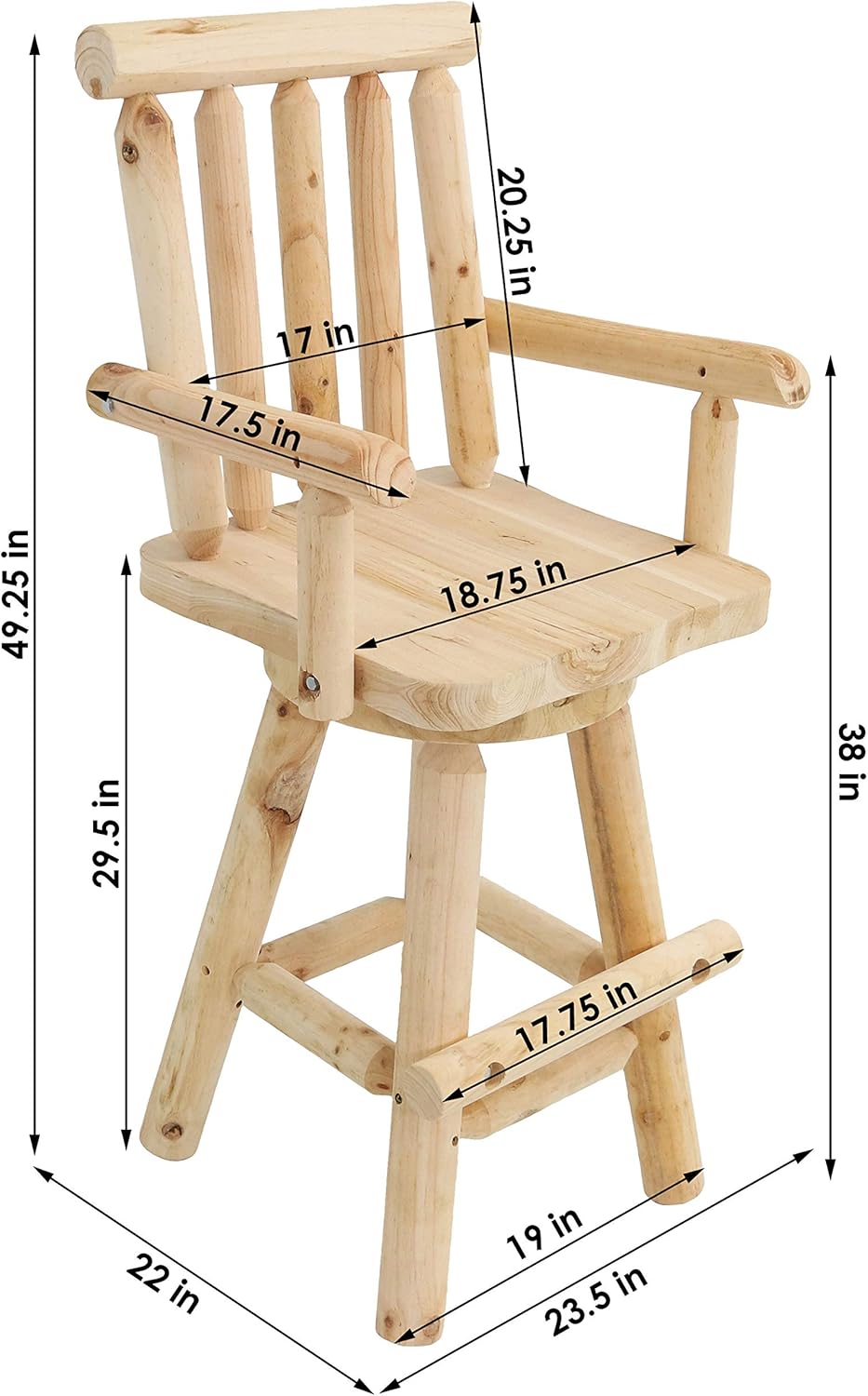 Unfinished Wood Bar Stool H7312