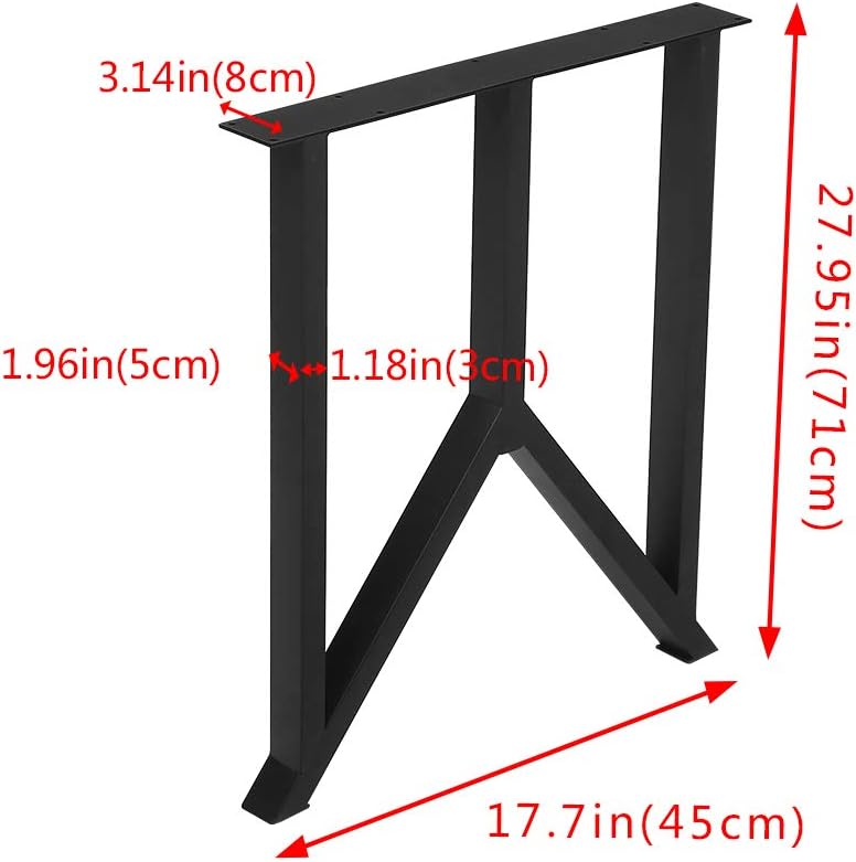 Black 28” Height 18” Wide Metal Table Legs 2 PCS C56566