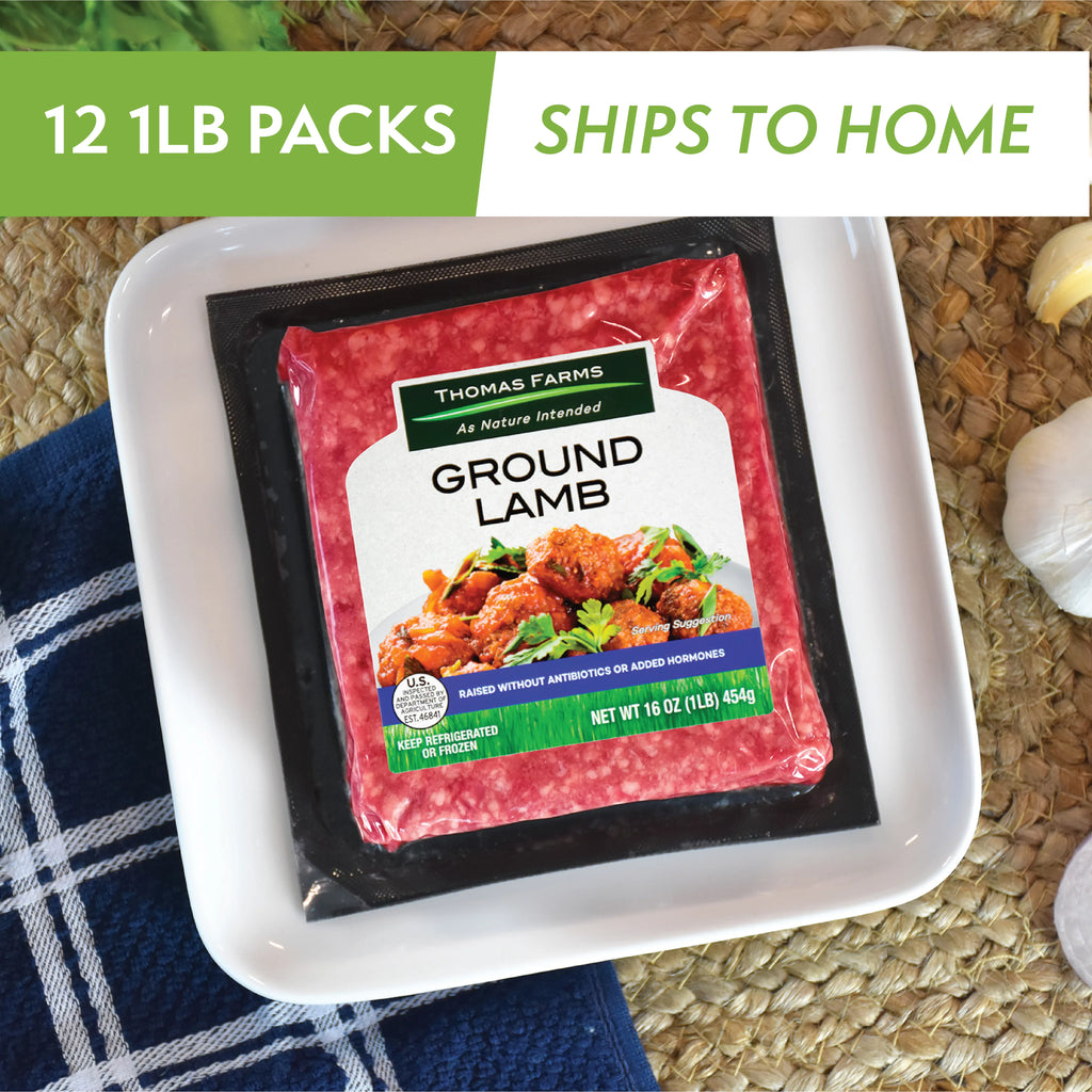 Grass Fed Free Range Ground Lamb, Twelve 1 lb Packages Z345