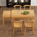 5-Piece Extendable Dining Table Set with 4 Chairs and Pull-out Side Table W2587