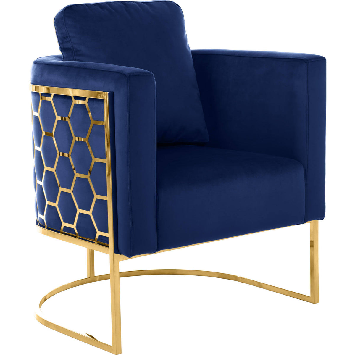 Navy Velvet Gold Chair E547813